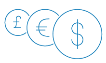 Icon picturing different currencies