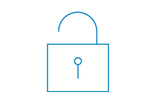 icon illustrating an open padlock
