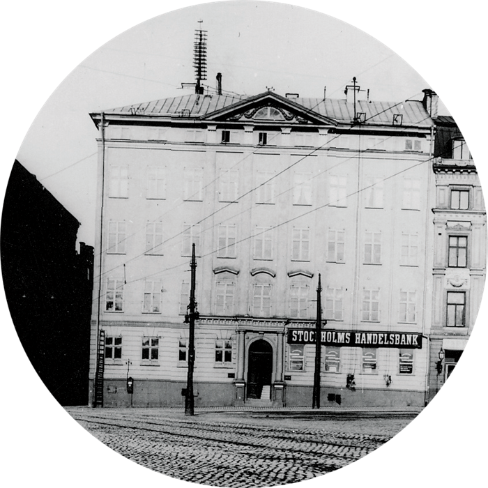 Handelsbankens första kontor vid Kornhamstorg i gamla stan